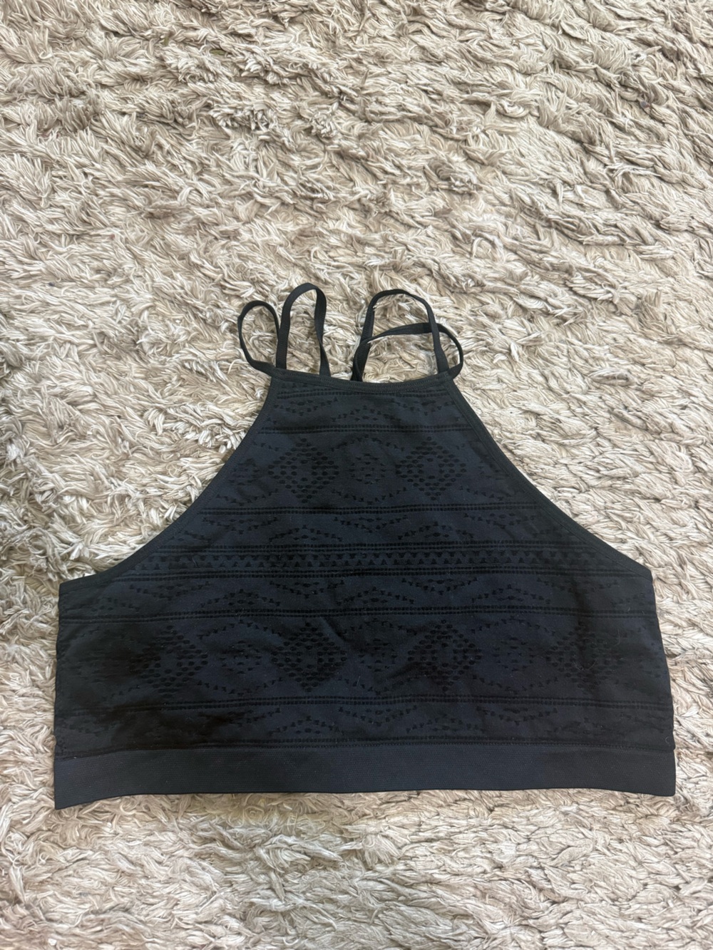 Victoria's Secret Black High-Neck Lace-Detail Camisole Bralette